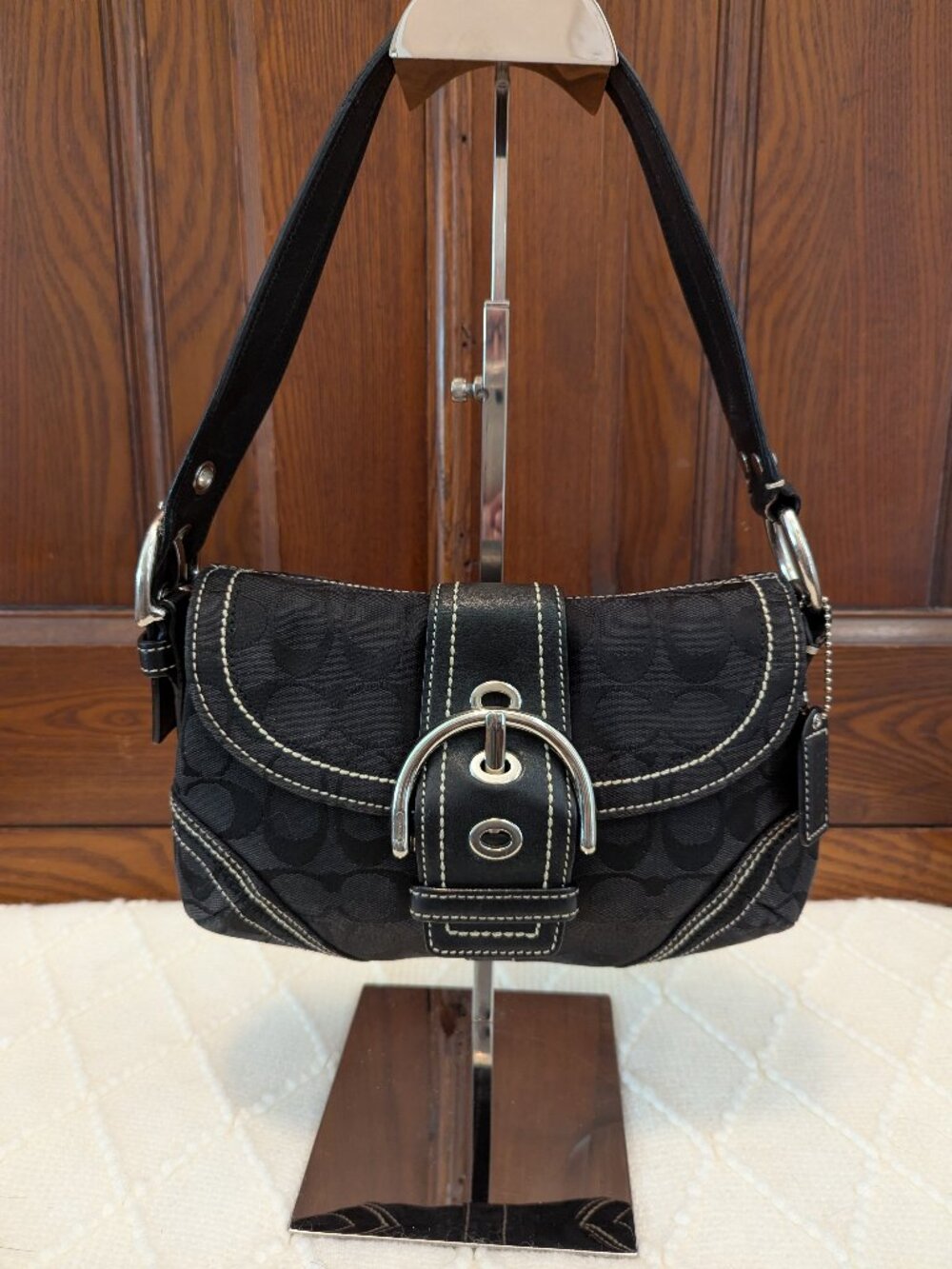 Coach Signature SOHO SHOULDER BAG BLACK VINTAGE # 10602